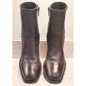 Antonio Melani Women's Brown So Soft Leather Ankle Booties‎ Zip Boots 8 M Brazil